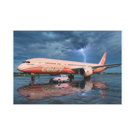 Airliner Airport Photo Print — Courtline Boeing 787 Wall Art (Unframed)