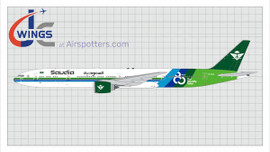 JC Wings 1/400 Saudi Arabian Airlines Boeing 777-300ER HZ-AK36 80th Anniversary model XX40895