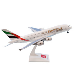 Risesoon Emirates Airbus A380-800 aircraft model with stand in 1/200 scale