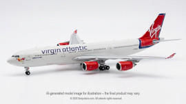 WB Models 1/200 Airbus A340-313 Virgin Atlantic Airways G-VFAR with display stand model aircraft
