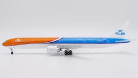 JC Wings 1:200 KLM Royal Dutch Airlines Boeing 777-300ER PH-BVA Orange Pride model with display stand, reference JC20449.