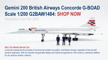 Gemini 200 British Airways Concorde G-BOAD Scale 1/200 G2BAW1484