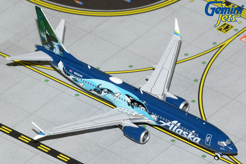 Gemini Jets Alaska Airlines West Coast Wonders Orcas Livery Boeing 737-MAX 9 N932AK Scale 1/400 GJASA2078