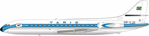 Inflight 200 Varig Caravelle SE210 PP-VJD with stand Scale 1/200 IF210VR0723P
