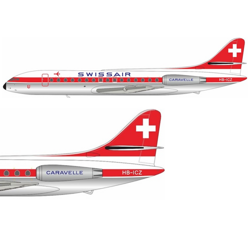 WB Models Swissair Caravelle SE210 HB-ICZ Scale 1/200 B-210-SR-ICZ