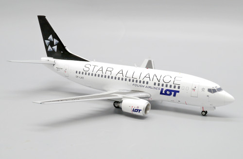 JC Wings Boeing 737-500 LOT Polish Airlines Star Alliance SP-LKE With Stand Scale 1/200  XX20236