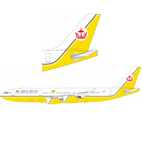 WB Models Airbus A340-212 Royal Brunei Airlines V8-001 Scale 1/200 WB342001
