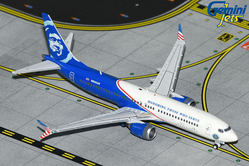 Gemini Jets Alaska "Honoring Those Who Serve" Boeing 737-MAX8 N806AK Scale 1/400 GJASA2258