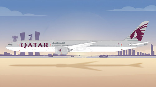 Gemini Jets 1/400 Boeing 777-9 Qatar Airways A7-BKA diecast model aircraft