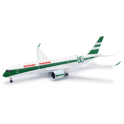 JC Wings Cathay Pacific Airbus A350-900XWB B-LRJ in 80th Anniversary livery, scale 1:400, with antenna and display stand.