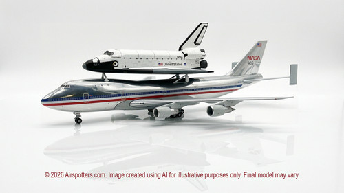 JC Wings NASA Boeing 747-100 Shuttle Carrier Aircraft N905NA With Space Shuttle & Antenna Scale 1/400 XX40341