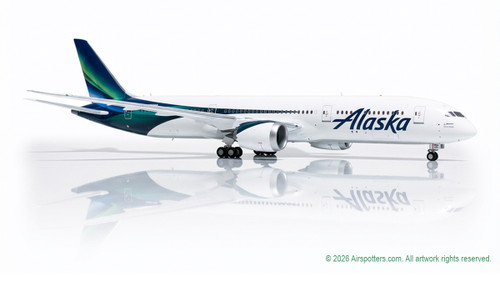 Aviation 400 1/400 Alaska Airlines Boeing 787-9 Dreamliner N784HA in new livery with detachable landing gear
