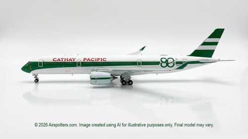 Aviation 400 1/400 Cathay Pacific Airbus A350-900 XWB B-LRJ in 80th Anniversary livery with detachable landing gear (Model Aircraft)