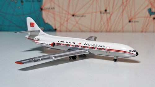 AeroClassics 1/400 Tunisair SE-210 Caravelle III TS-TAR in 1960-era livery, pre-loved in original box (Model Aircraft)