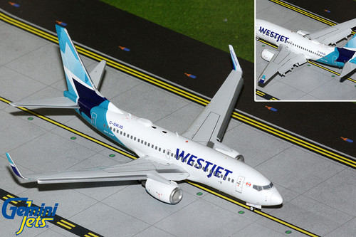 GeminiJets G2WJA1431F – WestJet Boeing 737-700 C-GWJO (1:200) – Flaps/Slats Extended