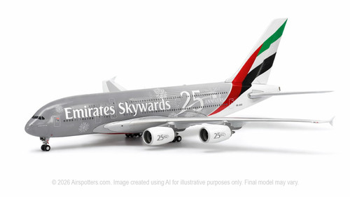 GeminiJets 1:200 Airbus A380-800 Emirates Airline A6-EUE Skywards 25th Anniversary diecast model aircraft