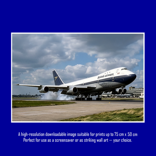 A HARD LANDING” – British Airways Boeing 747 1974 Livery Artwork – BOAC BEA Merger Tribute