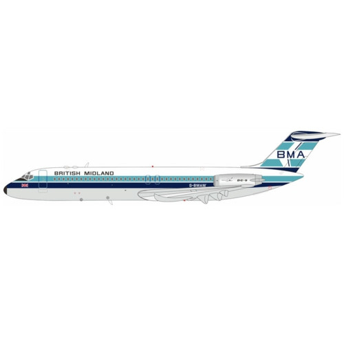 Inflight 200 British Midland Airways BMA McDonnell Douglas DC-9-32 G-BMAM in 1/200 scale, reference IF930BD0626, with display stand.