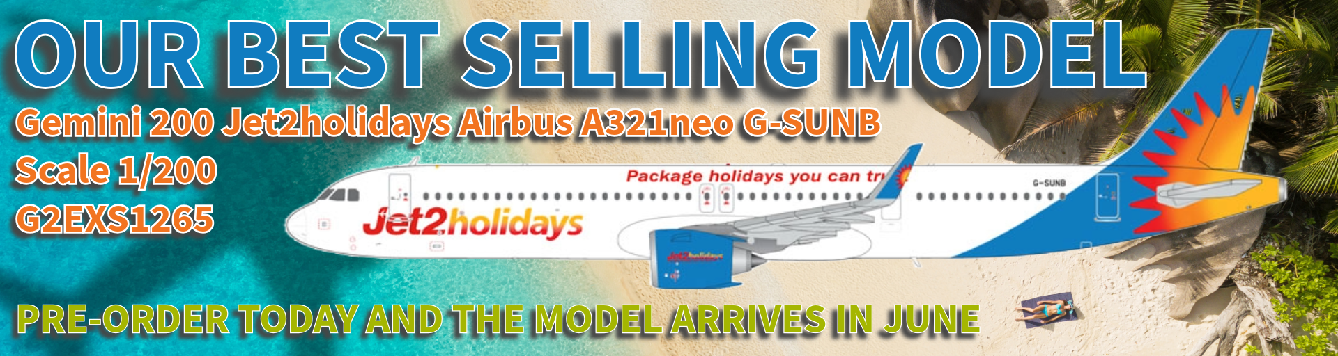 Gemini 200 Jet2holidays Airbus A321neo G-SUNB Scale 1/200 G2EXS1265