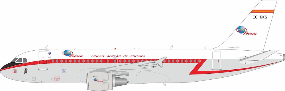 Inflight 200 Iberia Retro Livery Airbus A319-111 EC-KKS Scale 1/200 IF319EC0124