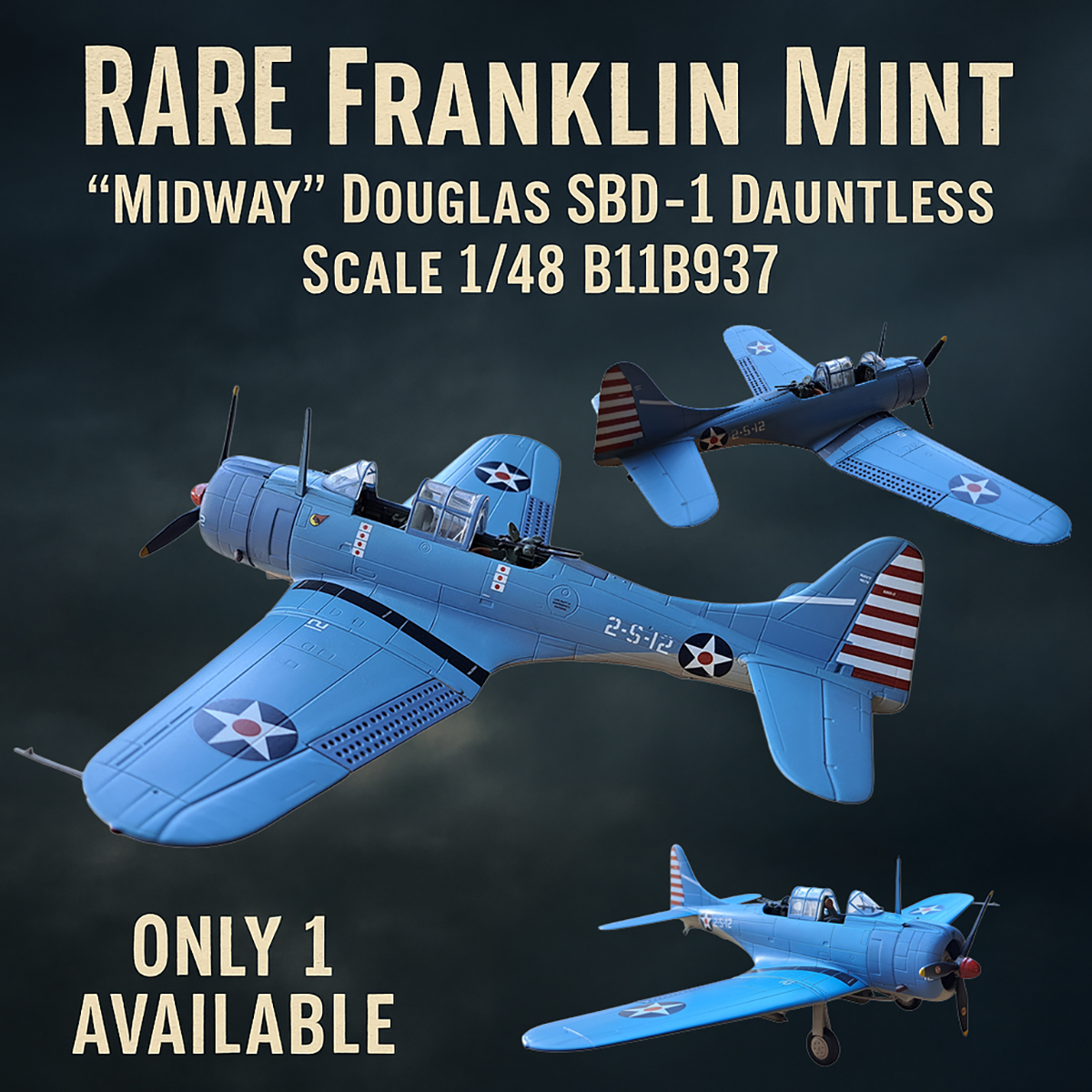 RARE: Franklin Mint Douglass DB 1 Dauntless Scale 1/48 B11 B937