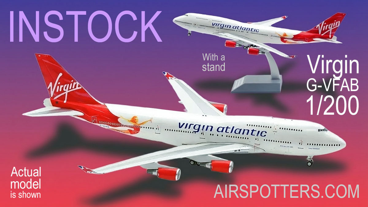 BACK INSTOCK: WB Models Virgin Atlantic Airways Boeing 747-400 G