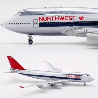 WB Models Northwest Airlines Boeing 747-400 N665US Polished Scale