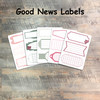 Good News Labels - 5 Sheets of Label Stickers from BTW4G- Inspired by "Our First Love"