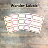 Wonder Labels - 5 Sheets of Label Stickers from BTW4G- Inspired by "Witness to the Wonder"