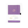 A5 Hand Stamped Little Leaves Lavender Dot Grid Notebook