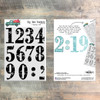 Big Idea Numbers, Grungy Solid  - 13 Piece 6x8 Stamp Set