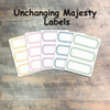 Unchanging Majesty - 5 Sheets of Label Stickers from BTW4G- Inspired by this kit!