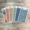 As He Said - 5 Big Tile Clear Alpha Stickers  Plus 1 Sheet of Numbers- 6 Sheets Total 