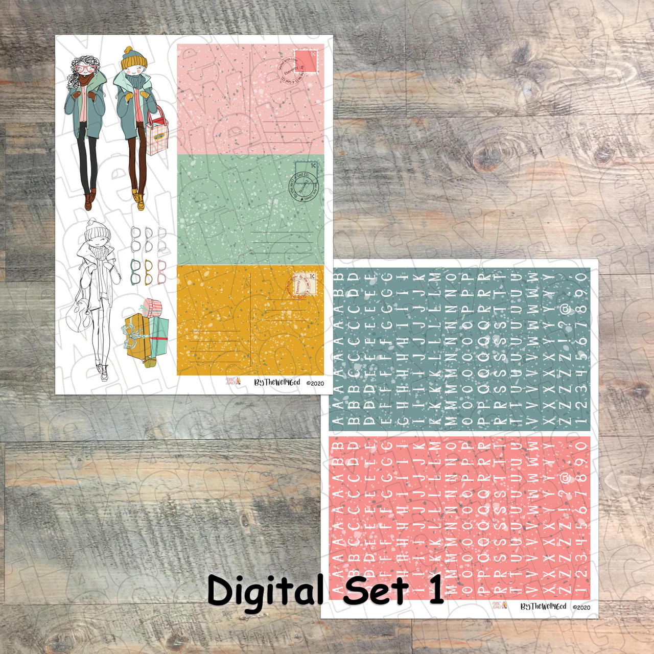 Set 1: Digital Paper Collection for "25 Gifts of Love" Devotional Kit