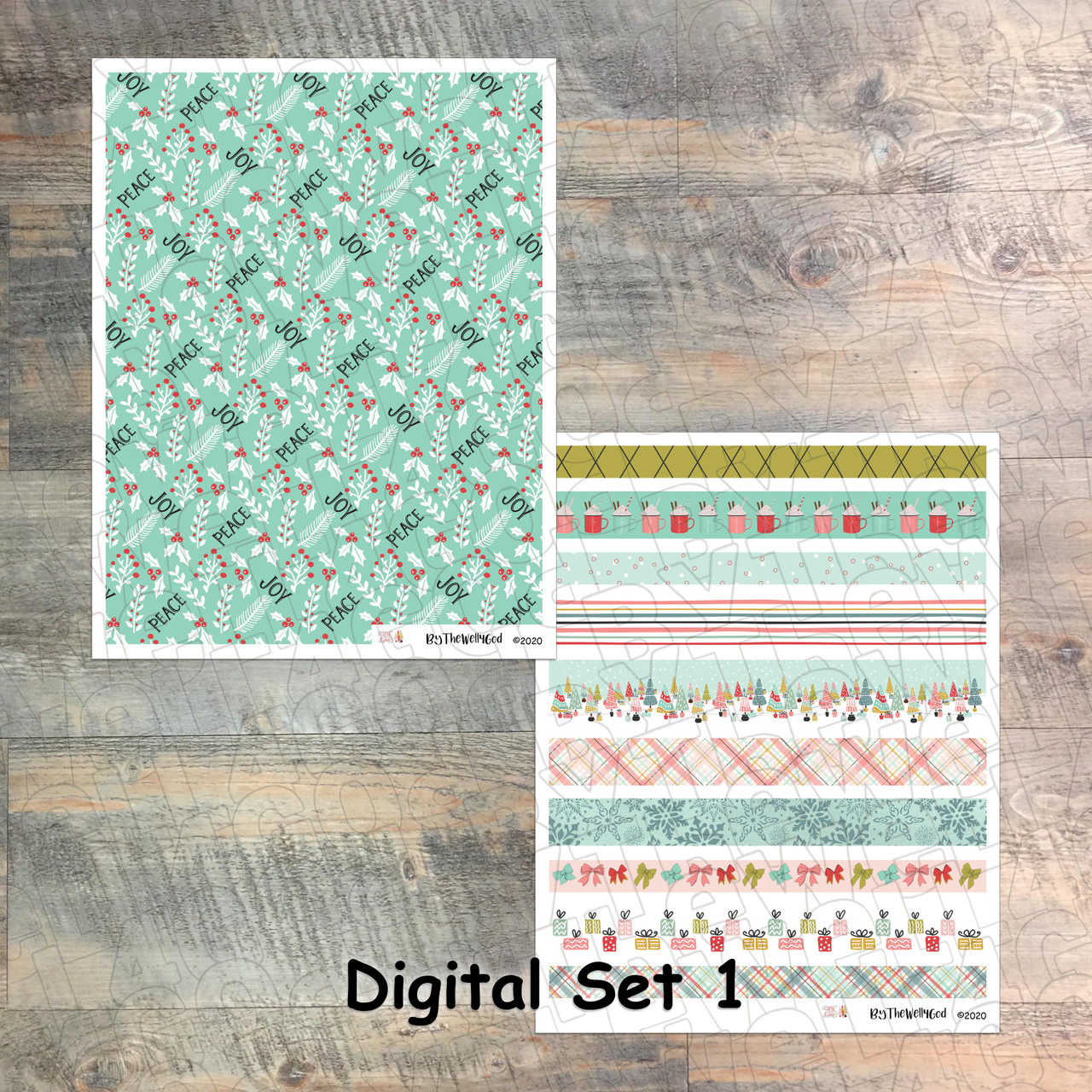 Set 1: Digital Paper Collection for "25 Gifts of Love" Devotional Kit