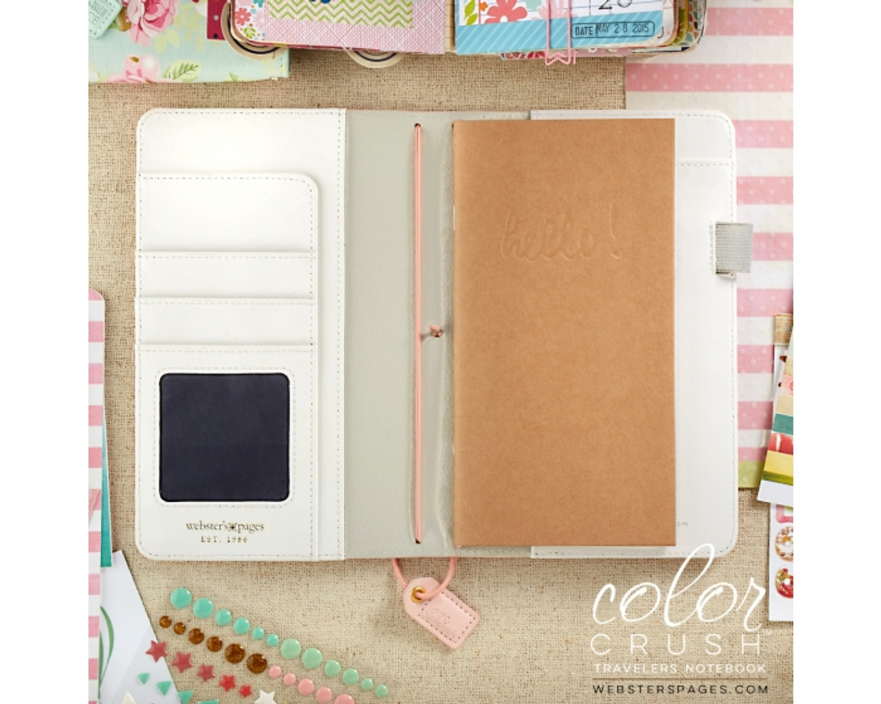 Travelers Notebook - Webster's Pages - Blush Stripe Dori - Journal your thoughts for Bible Journalling!