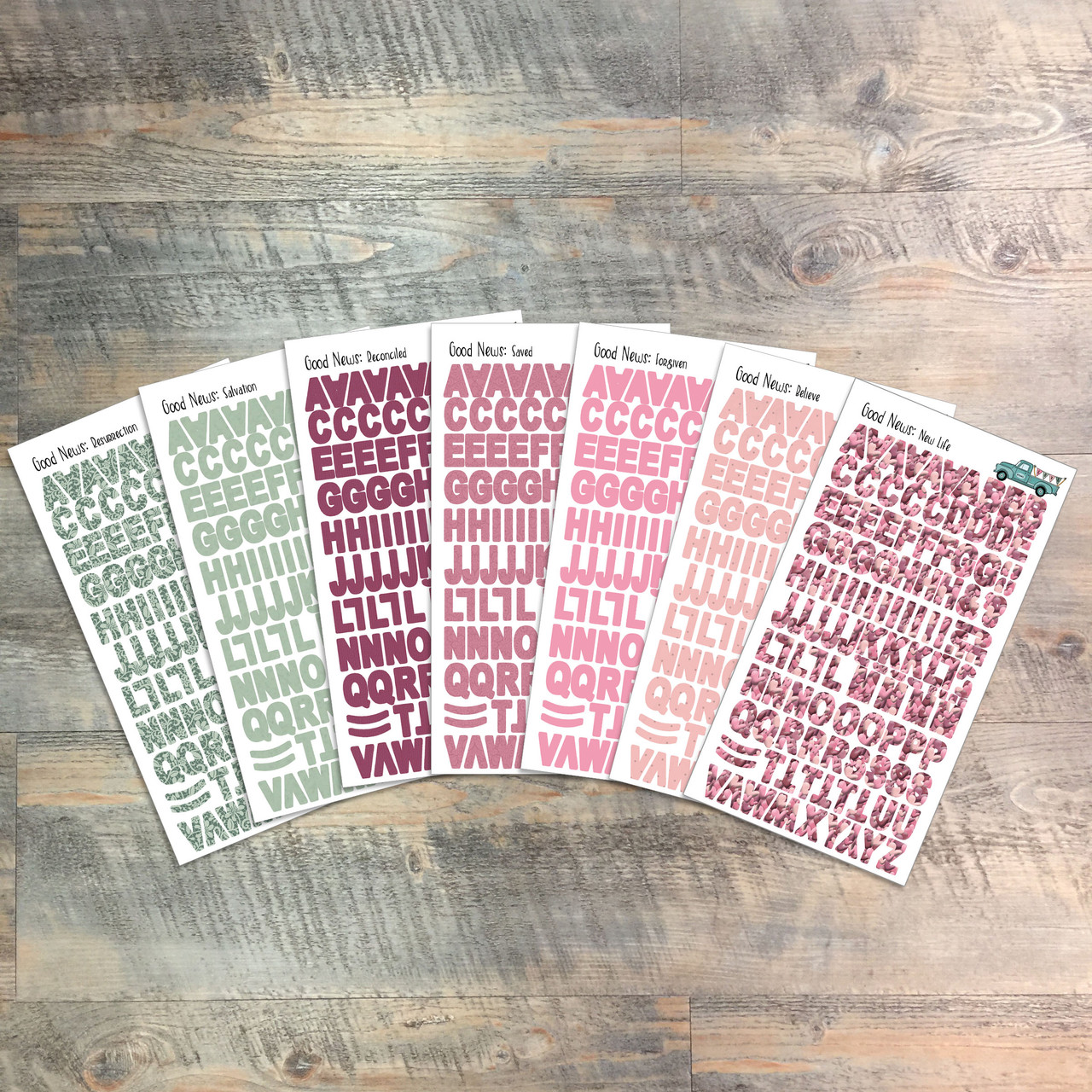 Good News Clear Stickers - 7 Sheets of Clear Stickers, Inspired by "Our First Love" - For the margins of your Bible!