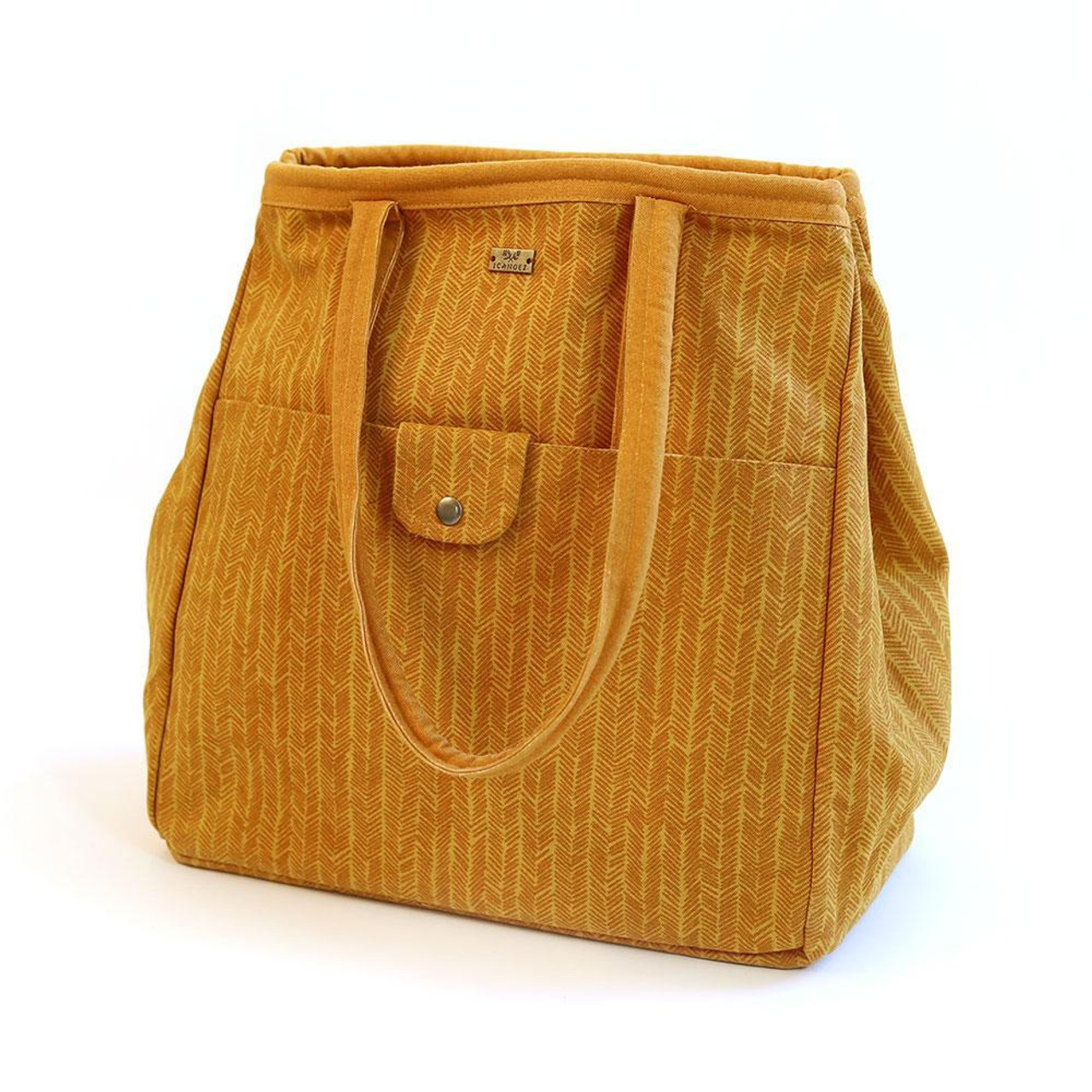 Sienna Herringbone Carryall Tote