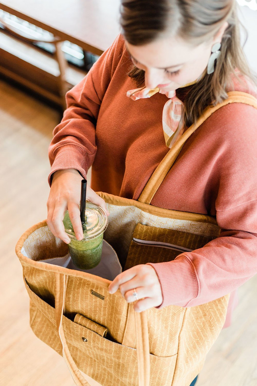 Sienna Herringbone Carryall Tote