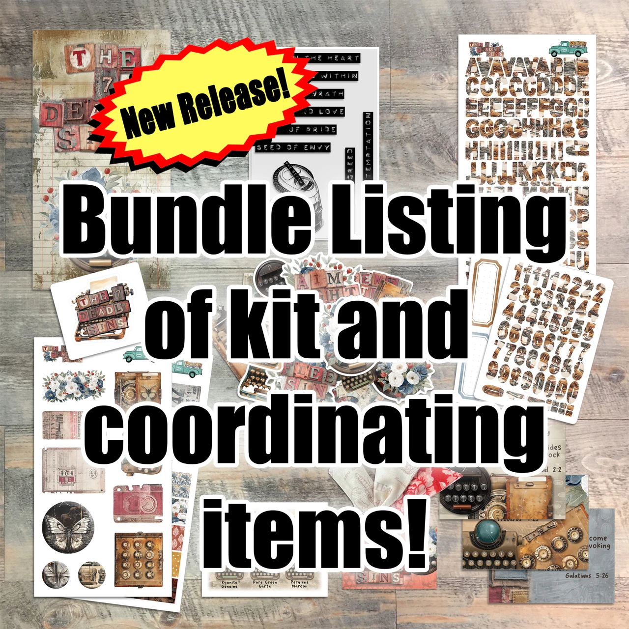 Bundle Listing for "The 7 Deadly Sins" Kit and Coordinating Items