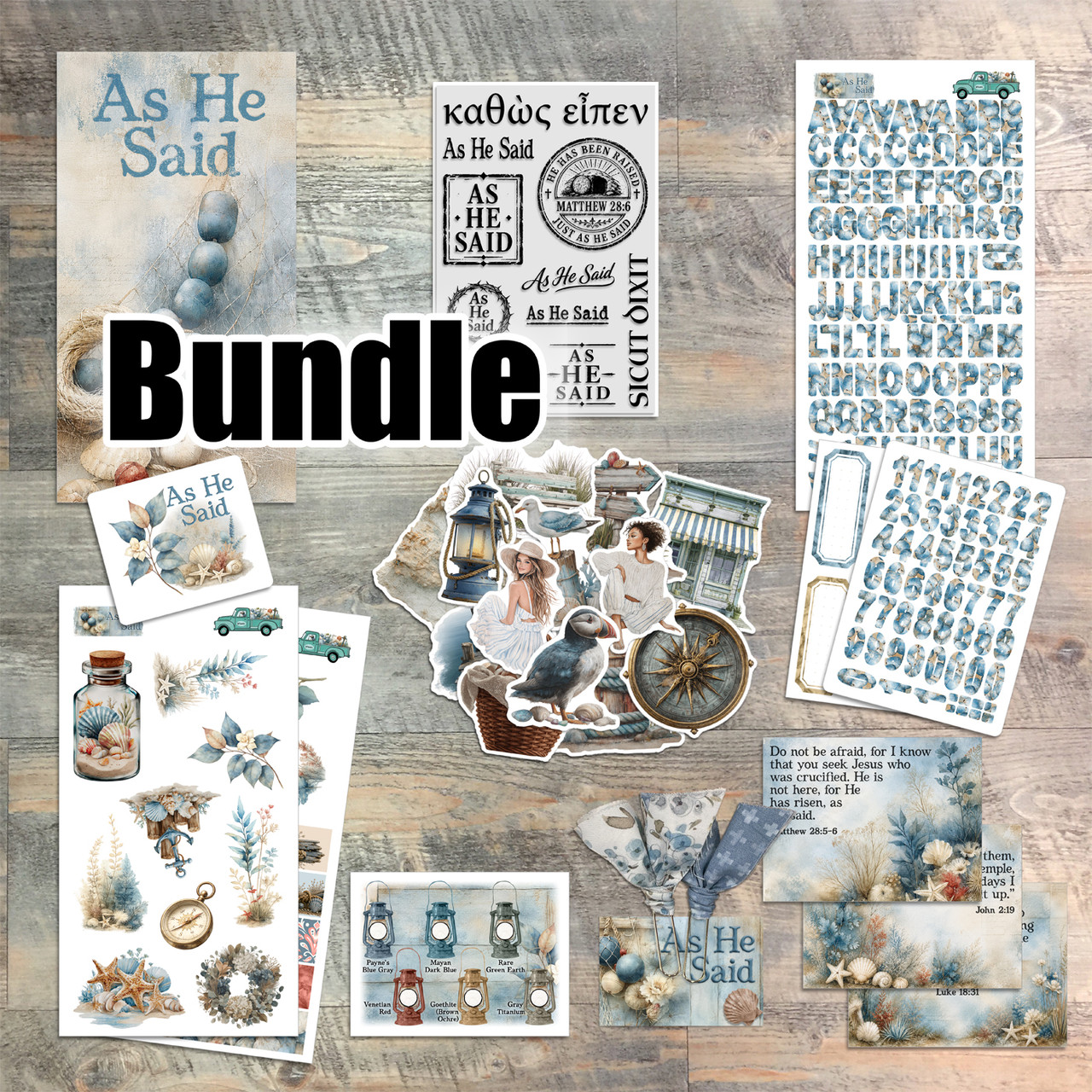 Bundle Listing for "As He Said" Kit and Coordinating Items