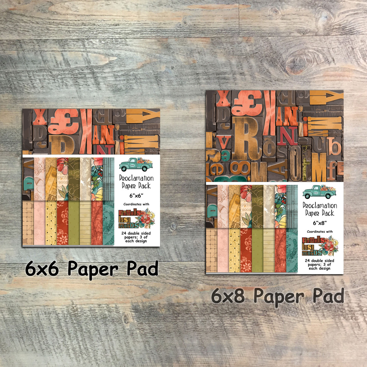 Famous Last Words - Proclamation Paper Collection - 24 Double Sided 6x6 ...