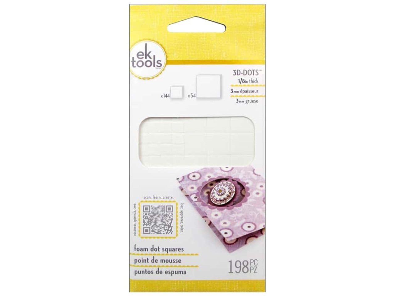 EK 3D Foam Dot Adhesive Squares - 198 pc. - Create 3D Layering!