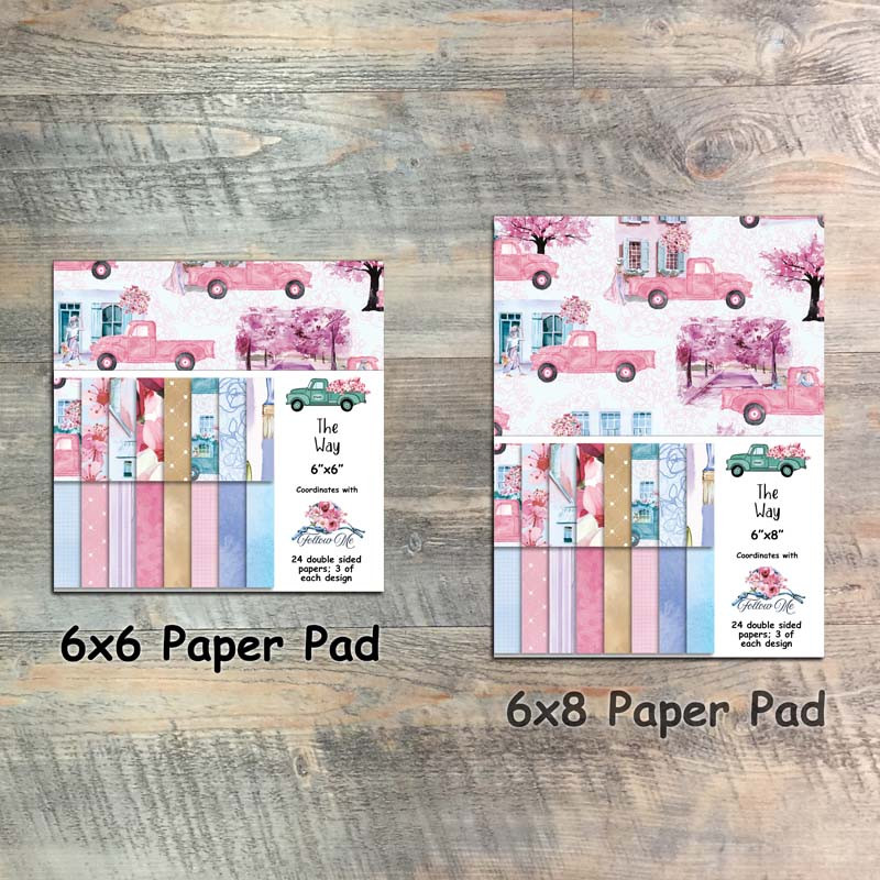 Follow Me Paper Collection 24 Double Sided 6x6 or 6x8 Papers