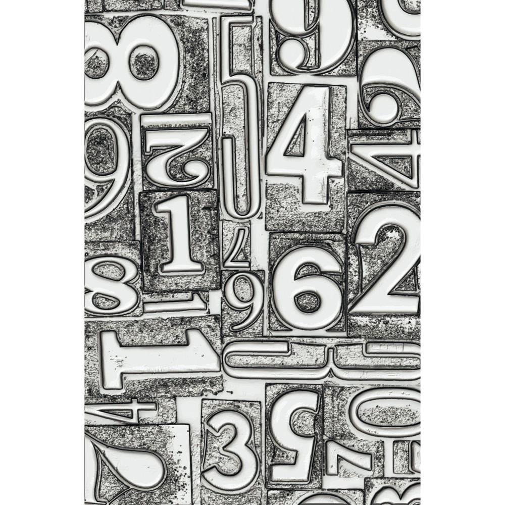 Numbered - Sizzix - 3D Texture Fades - Embossing Folder - by Tim Holtz