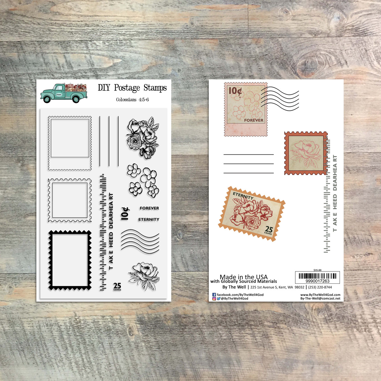 DIY Postage Stamps - 13 Piece Stamp Set - 4x6 Stamp Set