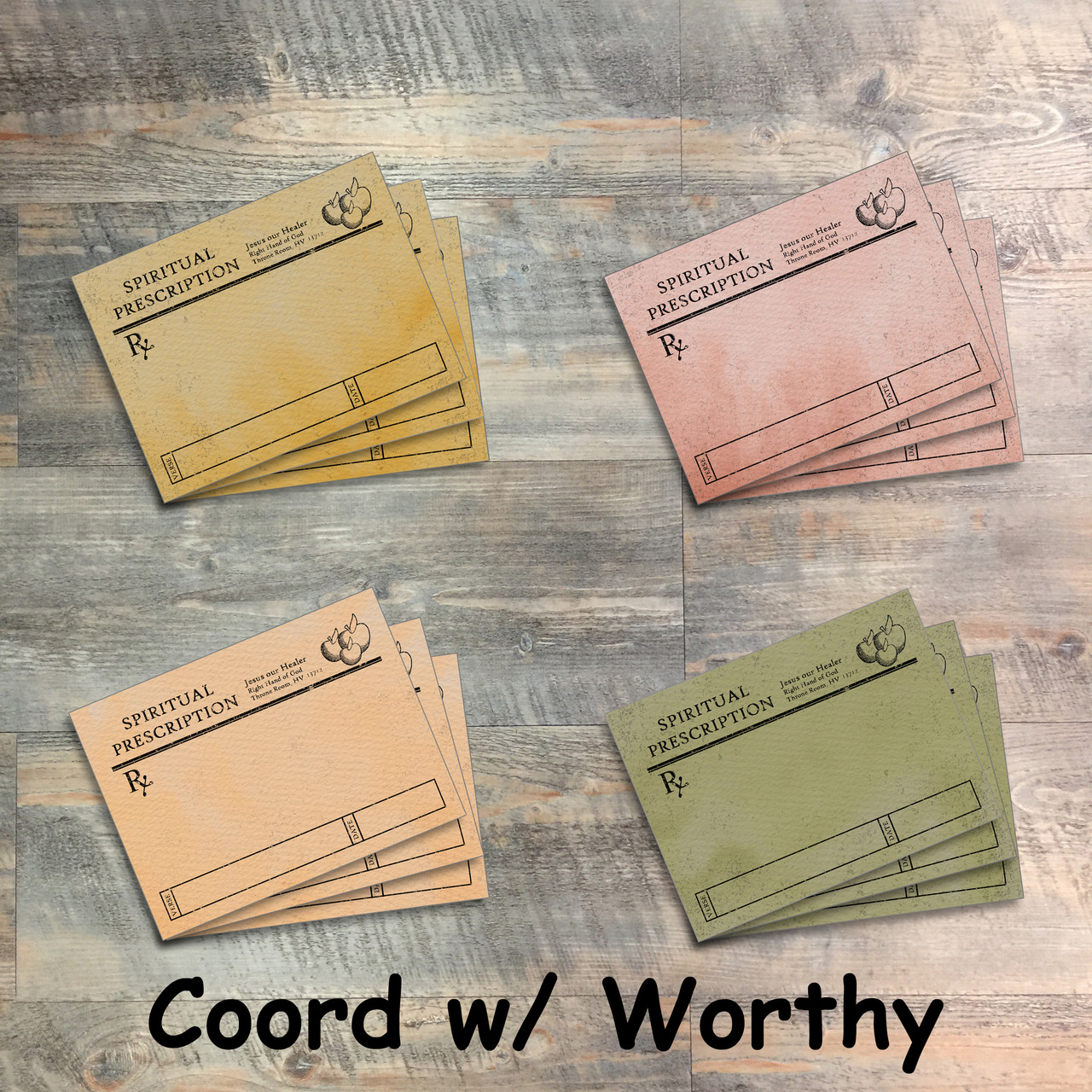 Journaling Cards - Spiritual Prescription Cards - Coordinates with Worthy of the Gospel - 12 3x4 Journaling Cards