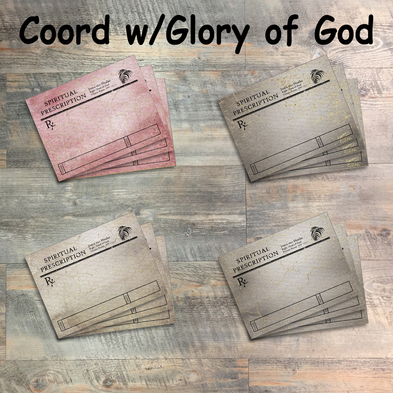 Journaling Cards - Spiritual Prescription Cards - Coordinates with For the Glory of God kit - 12 3x4 Journaling Cards