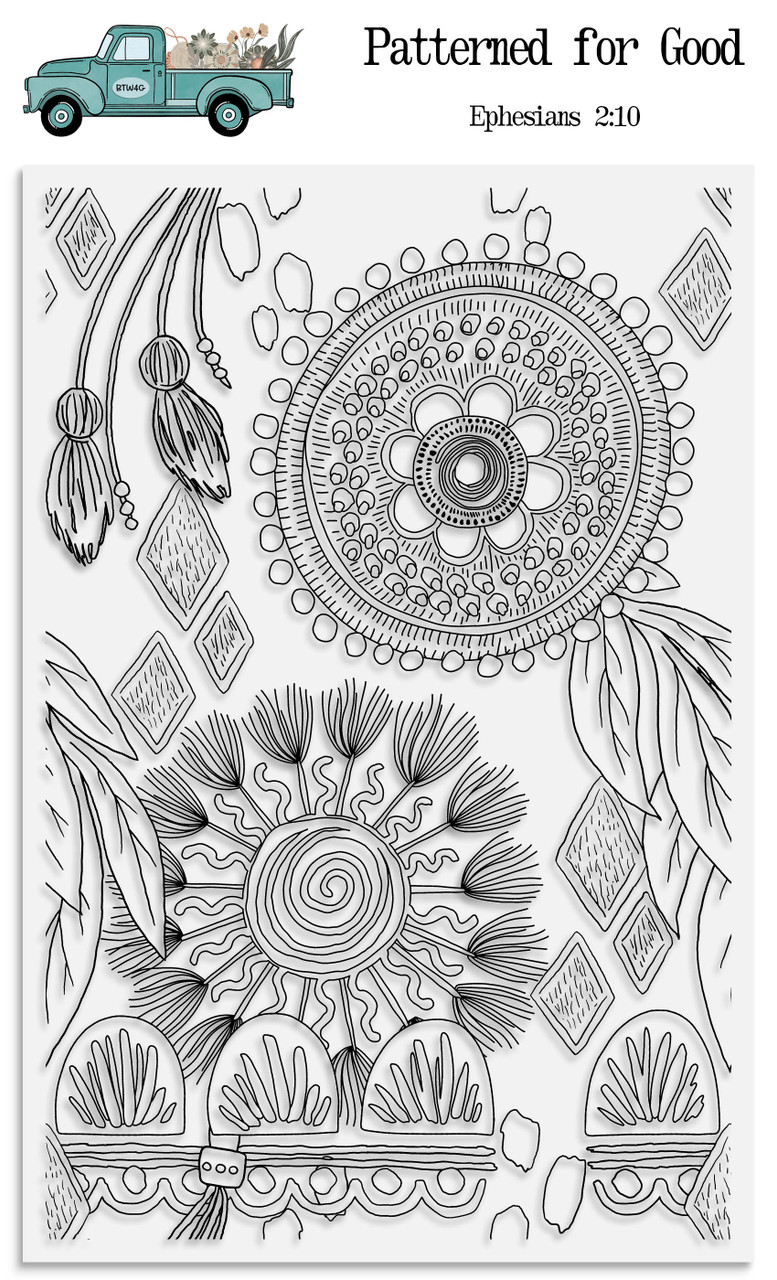 Patterned for Good  - 1 Piece Stamp Set - 4x6 Stamp Set