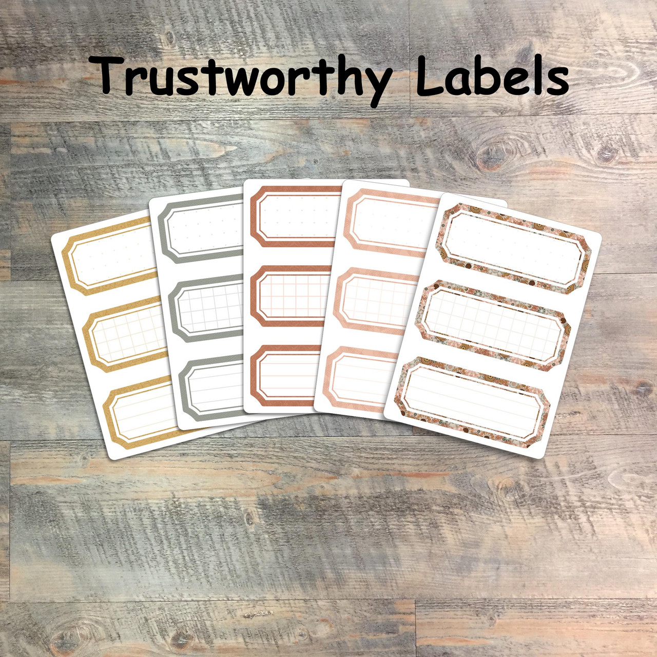 Trustworthy Labels - 5 Sheets of Label Stickers from BTW4G- Inspired by "Trusting a Good God"